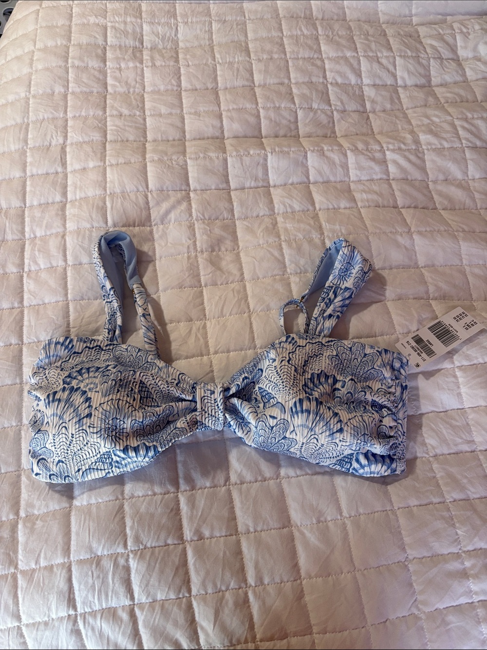 Hollister Blue & White Floral Bikini Top